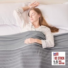 Cooling Blanket King Size, Summer Bed Blanket for Hot King/Cal King 01-grey