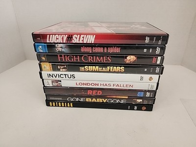 Lot of 9 Morgan Freeman DVD Movies - Red, London Has Fallen, Invictus, Outbreak