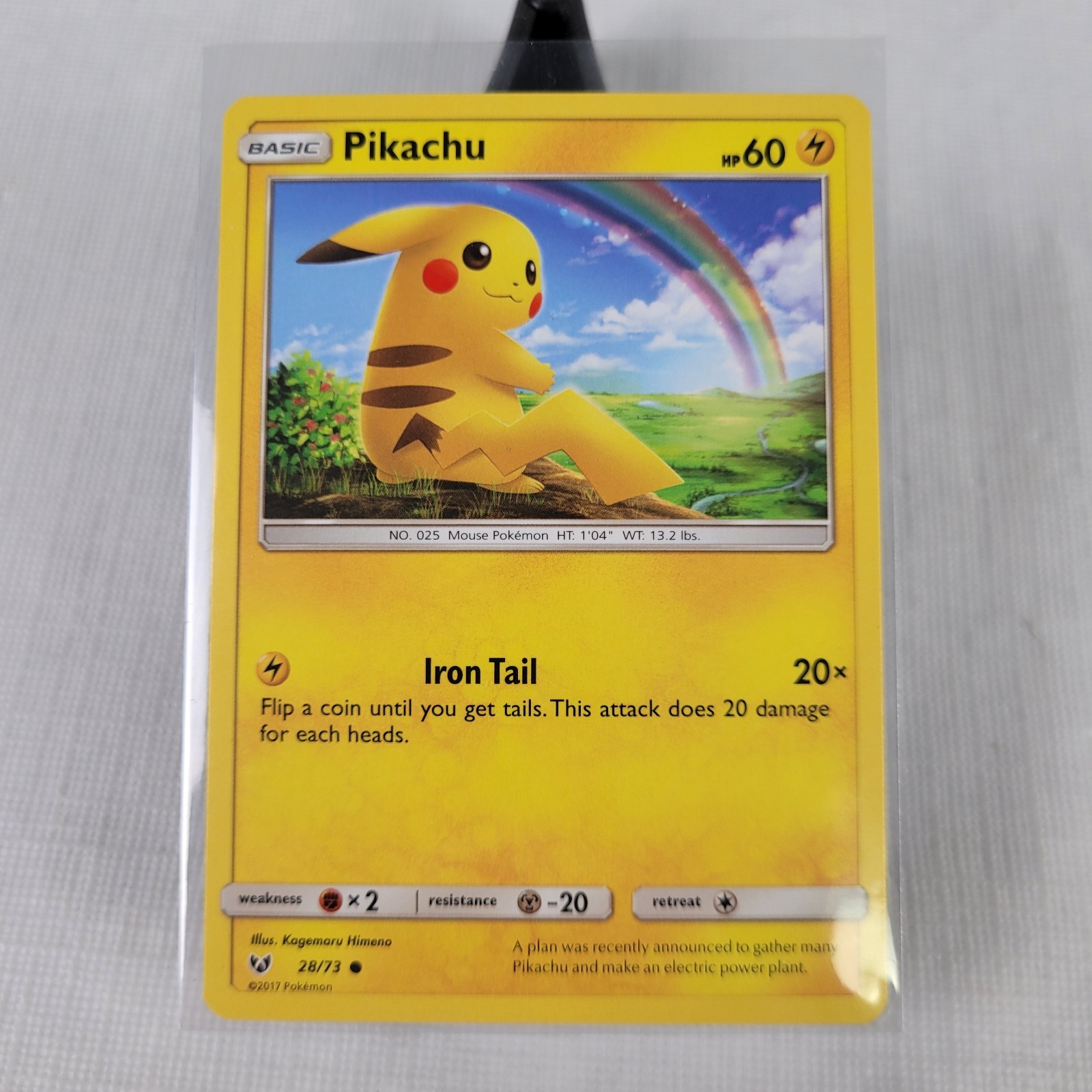 Pokemon TCG Pikachu 28/73 Shining Legends Regular Non Holo Near Mint/Mint