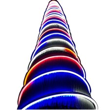 100ft Red White Blue LED Neon Rope for 4th July Patriotic Memorial Day Patio ...