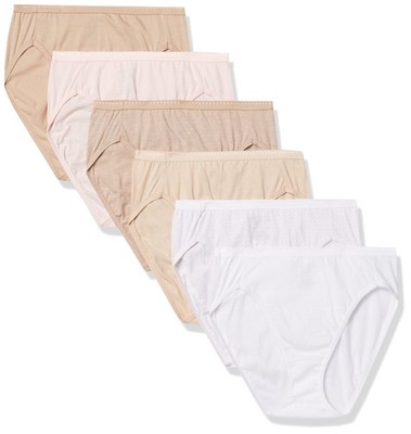 Hanes Damen 6er-Pack Atmungsaktive Baumwollhöschen Größe