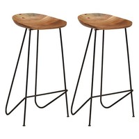 2X Akazie Massiv Barhocker Barstuhl KüChenhocker Tresenhocker Hocker Vidaxl