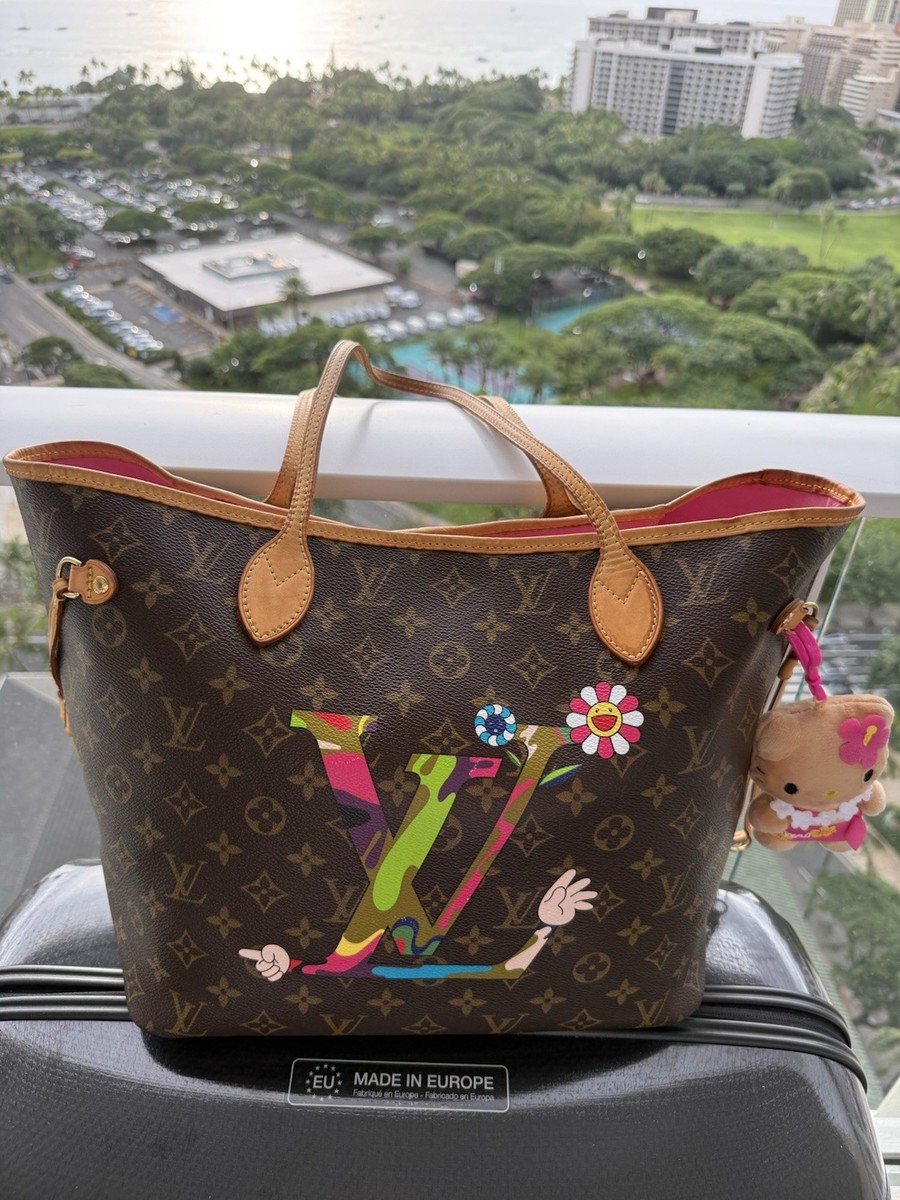 Louis Vuitton LV x TM Neverfull MOCA ART MM Bag Super Flat Hands