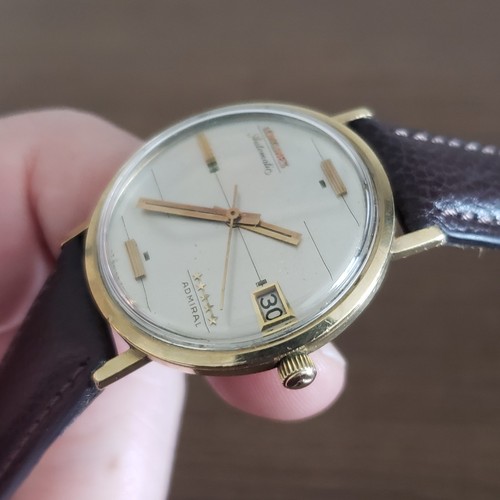 Orologio Vintage Longines Admiral 5 Stelle Automatico Svizzero, Quadrante Champagne con Data - Foto 12 di 20