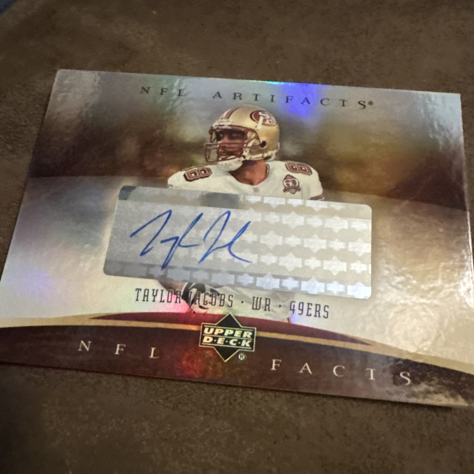 2007 Upper Deck Artifacts NFL Facts Silver Sticker Taylor Jacobs #NF-TJ Auto