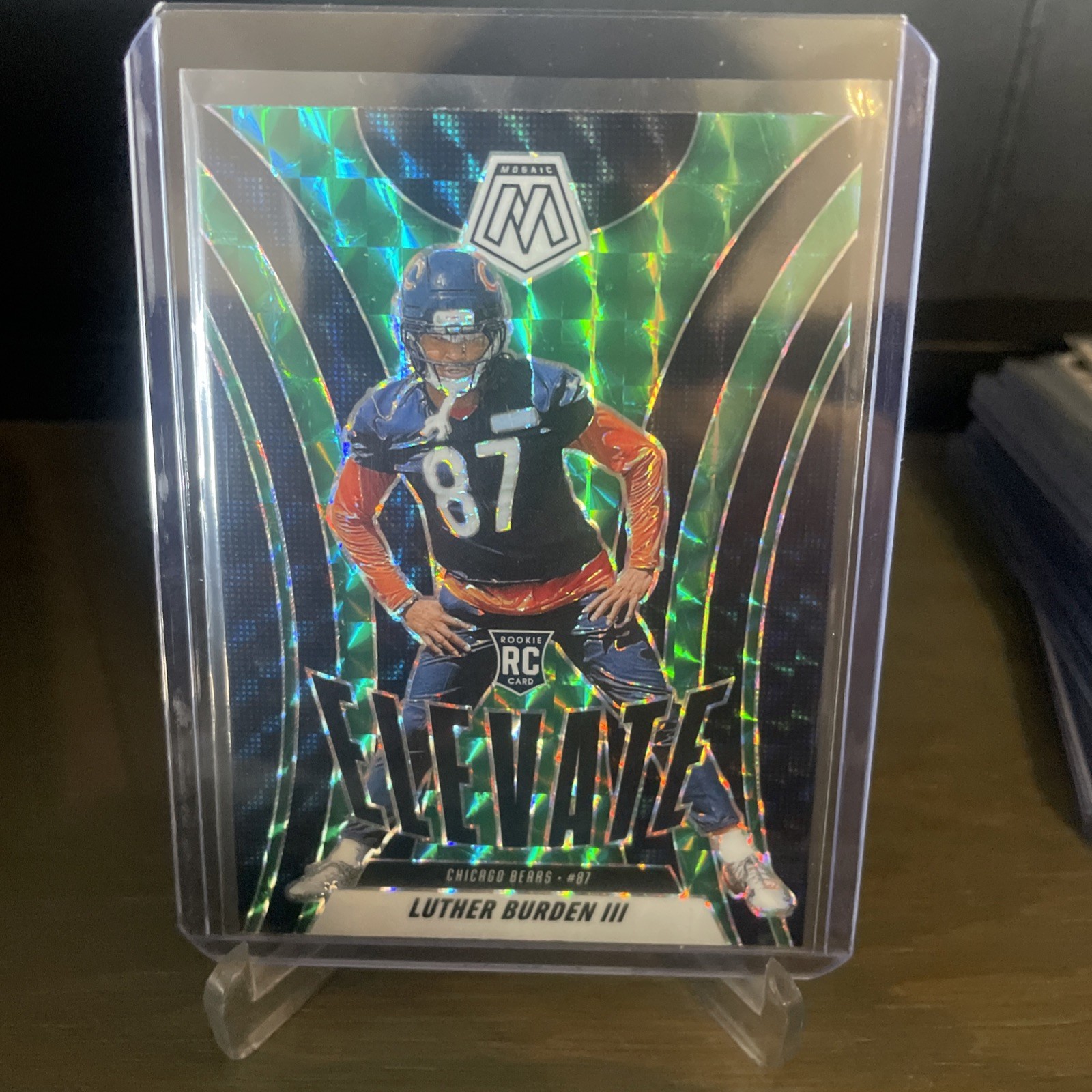 2025 Panini Mosaic Luther Burden III Elevate Green Prizm Rookie Chicago Bears 