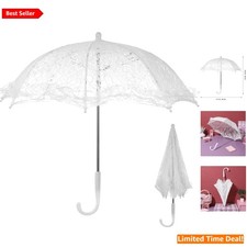 Lace Umbrella Prop 19.68 Inch White Vintage for Wedding Photography Bridal Sh...