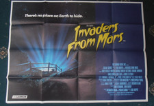 INVADERS FROM MARS  ORIGINAL  UK QUAD POSTER (1986)  FOLDED VG+