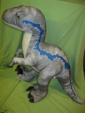 Mattel 2018 JURASSIC WORLD Large XXL JUMBO 40" Tall VELOCIRAPTOR Blue Gray PLUSH