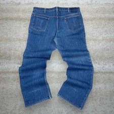 True Vintage 70s Orange Tab Levis Jeans 40x32 Medium Wash Lined Talon Zipper