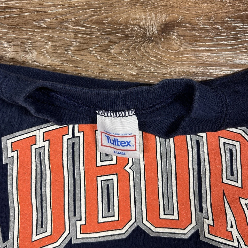 Sudadera de Colección Auburn University Para Hombres XL Azul Marino Años 90 Tigres Colegio EE. UU. NCAA Foto 4 de 4