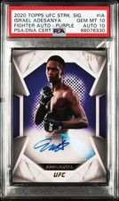 2020 UFC Striking Signatures Israel Adesanya /99, PSA 10 AUTO 10, 1st AUTO YR