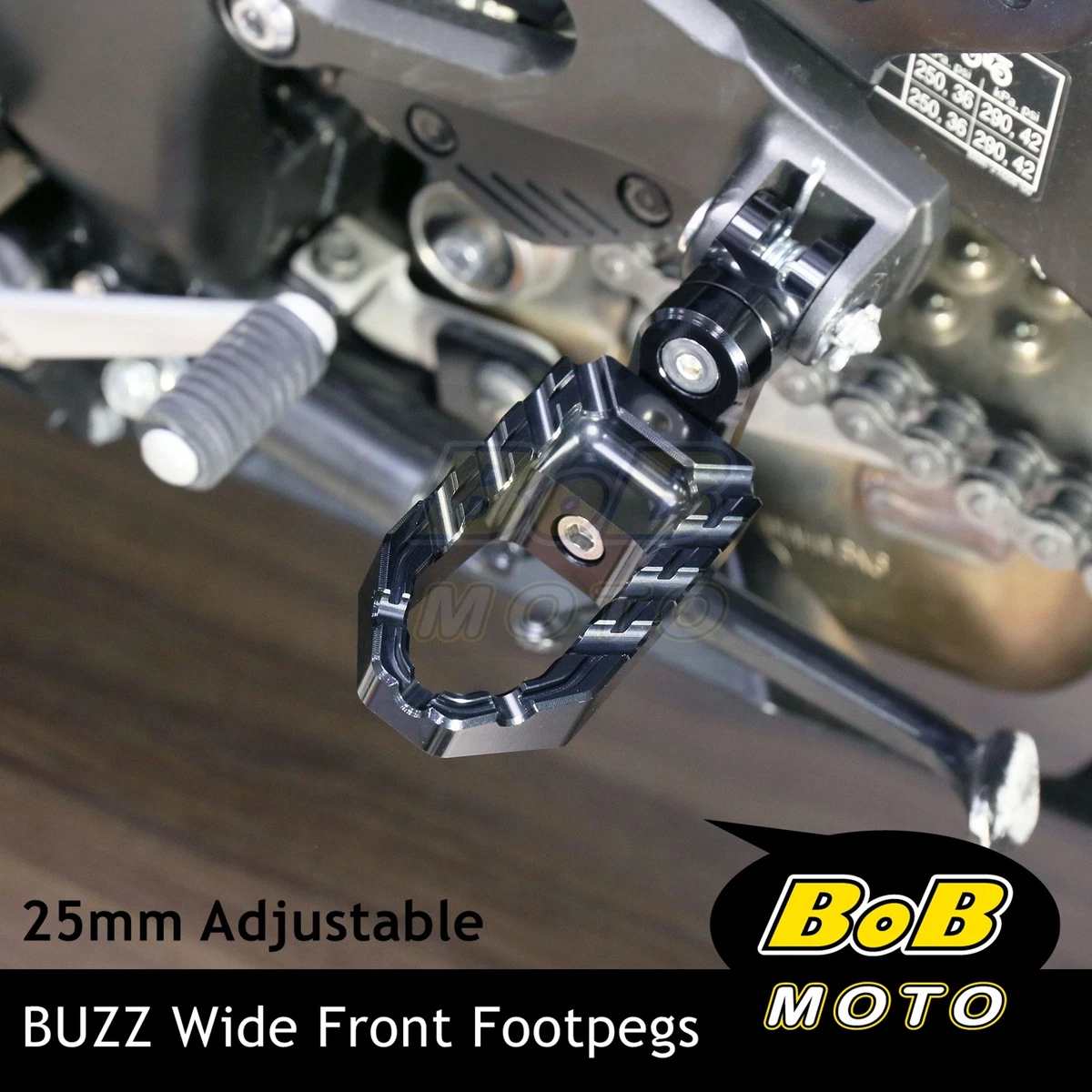 For MV Agusta 910S Brutale 2007+ BUZZ 25mm Extend Front Foot Pegs