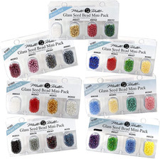 Mill Hill Glass Seed Bead Mini Packs-7 Packs 01001-01007 28 Assorted Colors. p