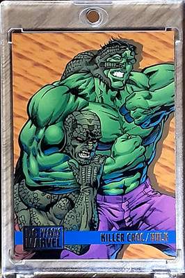 1995 DC VS Marvel Card 76 KILLER CROC VS HULK.