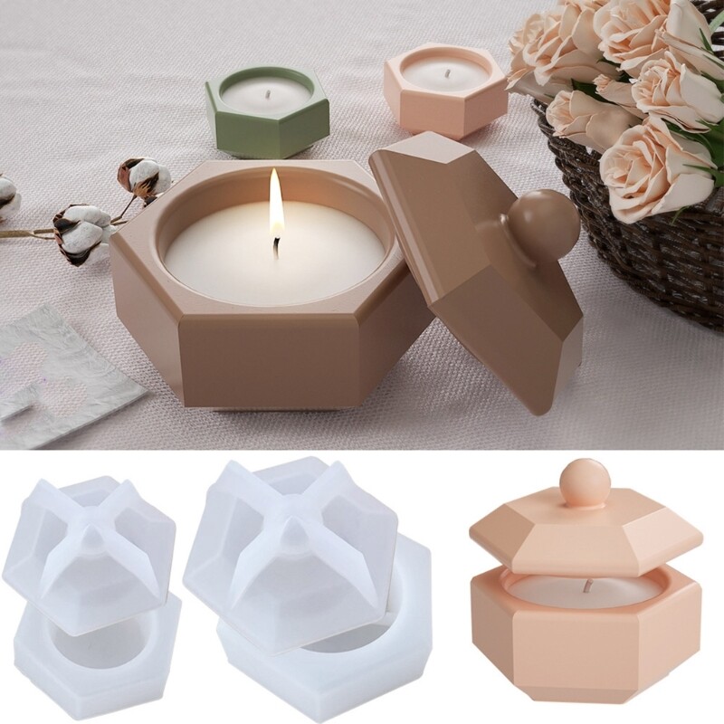Hexagonal Storage Box Moulds Resin Casting Molds Gift for DIY Hand-Making Lover