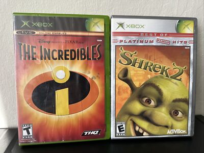 Xbox Shrek The Incredibles both with Manual
