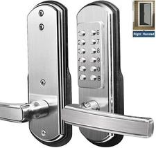 Keyless Door Lock Mechanical Push Button Digital Keypad Entry Security Door Knob