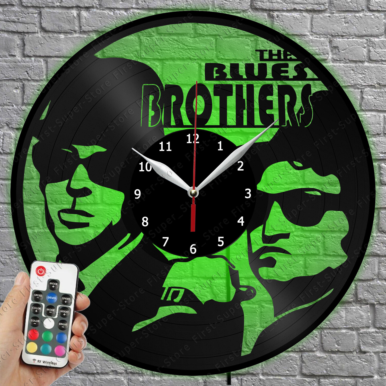 Blues Brothers Vinyl Record LED Wall Clock with Light 1344
