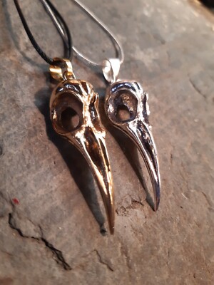 Wiccan Pagan Bellatrix LeStrange Crow Skull Pendant