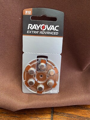 6 RAYOVAC EXTRA ADVANCED SIZE 312 PR41 HEARING AID BATTERIES 1.45V ZINC AIR NEW
