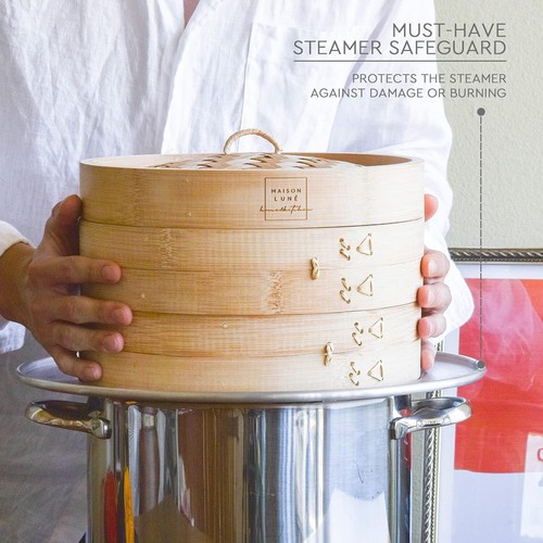 New Coated Steaming Ring - Cooking Adapter for 8-13 Inch Bamboo Steamer, Round B - Picture 5 of 7