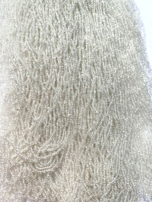 Rare Antique Micro Seed Beads- 16-18/0 Cloudy Clear Slightly Translucent- 3.8g