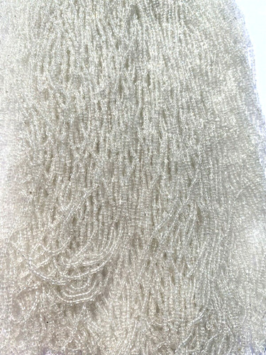 Rare Antique Micro Seed Beads- 16-18/0 Cloudy Clear Slightly Translucent- 3.8g