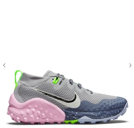 NIKE Womens Grey Blue Pink Wildhorse 7 Running Trainers UK 6.5