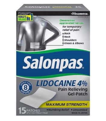 Salonpas Pain Relief Patch Gel Unscented Big 15 Patches (10x14cm) Exp: 01/2027