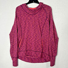 Tangerine Womens Large Activewear Pink Hoodie Thumbholes, Back Pocket Comfy EUC