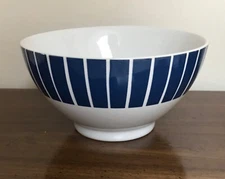 Epoch Collection  JETTY E 942 Soup Cereal Bowl White w/ Blue Stripes 5.5" 20 oz.
