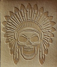 ACRYLIC Leather Embossing Stamp CHIEF SKULL for Veg Tanned Leather