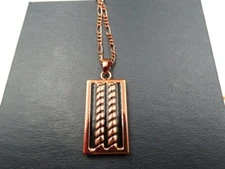 DANBURY MINT Mens Necklace Brass Black Tone Dog Tag Chain 22"