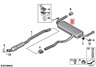 Genuine BMW F39 X2 25iX 28iX SAC Rear Silencer With Exhaust Flap 