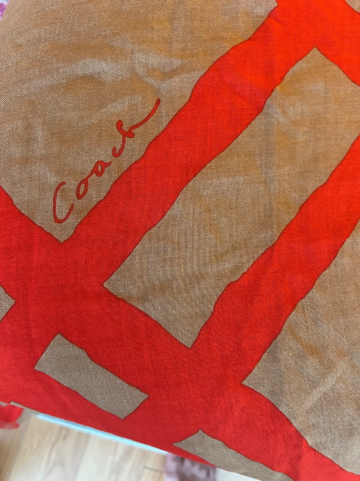 Vintage Coach Signature Silk Scarf 90s Classic Print