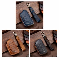 Super 6 Button Leather Remote Key Fob Cover Case For Cadillac Escalade 2021-up