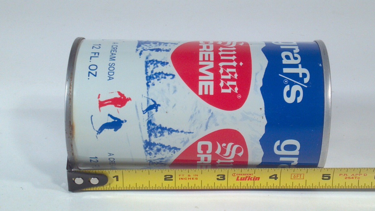 Vintage Graf's Swiss Creme Cream Soda Pop Can 12oz Straight Steel
