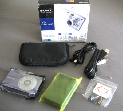 Sony Cyber-shot DSC-W560 14.1MP Digital Camera - Silver for sale