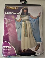 Girls CLEOPATRA COSTUME L 12-14 NEW 6pc QUEEN EGYPT Nile Dress Cape Collar Cuffs