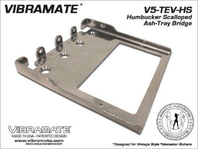 NEW - Vibramate V5 Stage II Bridge Plate For Vintage Tele, Humbucker Scalloped