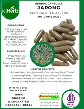 [idHerb] 100-1000 CAPSULES JARONG Achyranthes Aspera NATURAL HERBAL