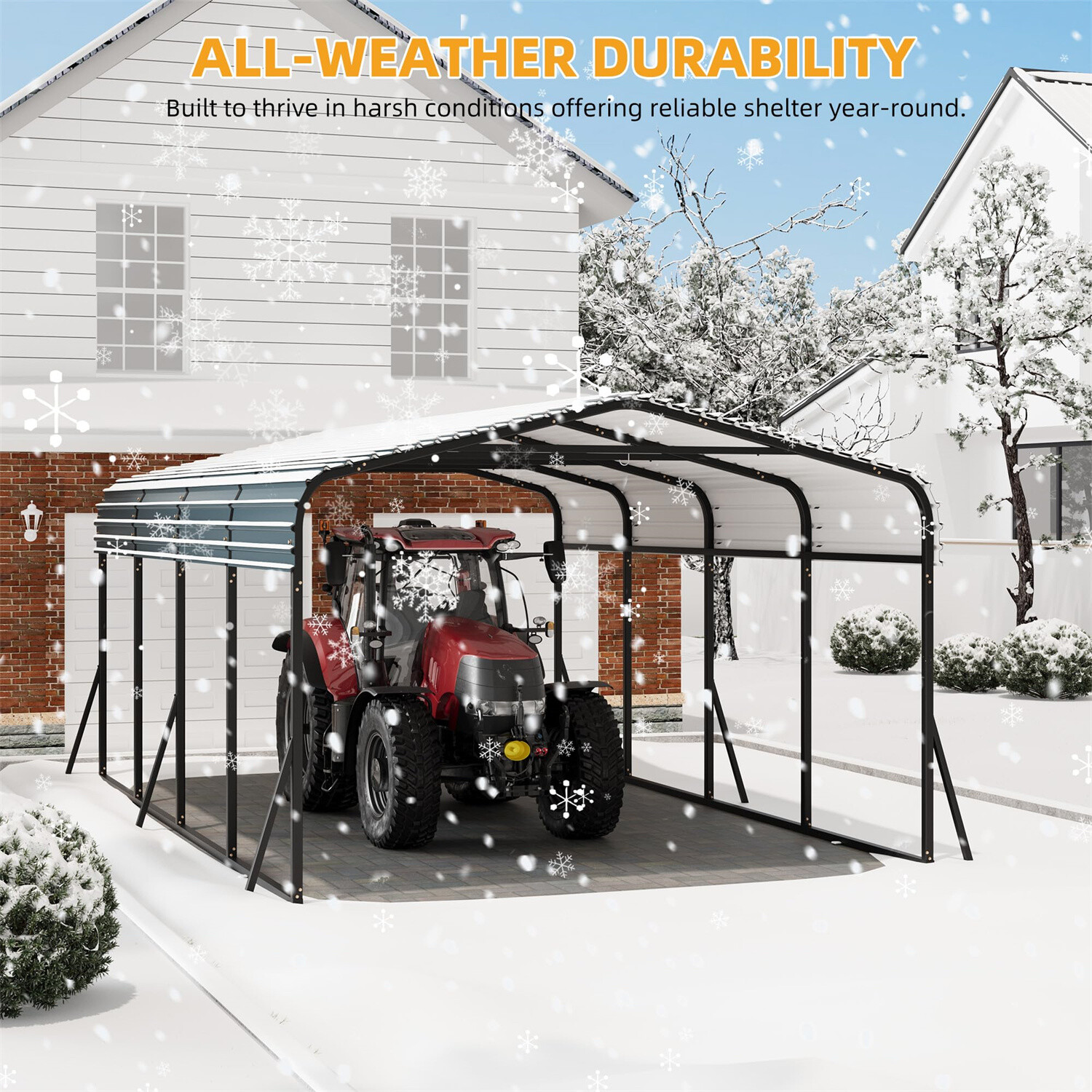 ✔️12' x 20' x 8.5'Metal Carport W/Galvanized Steel Roof Steel Carport Kits Outdo