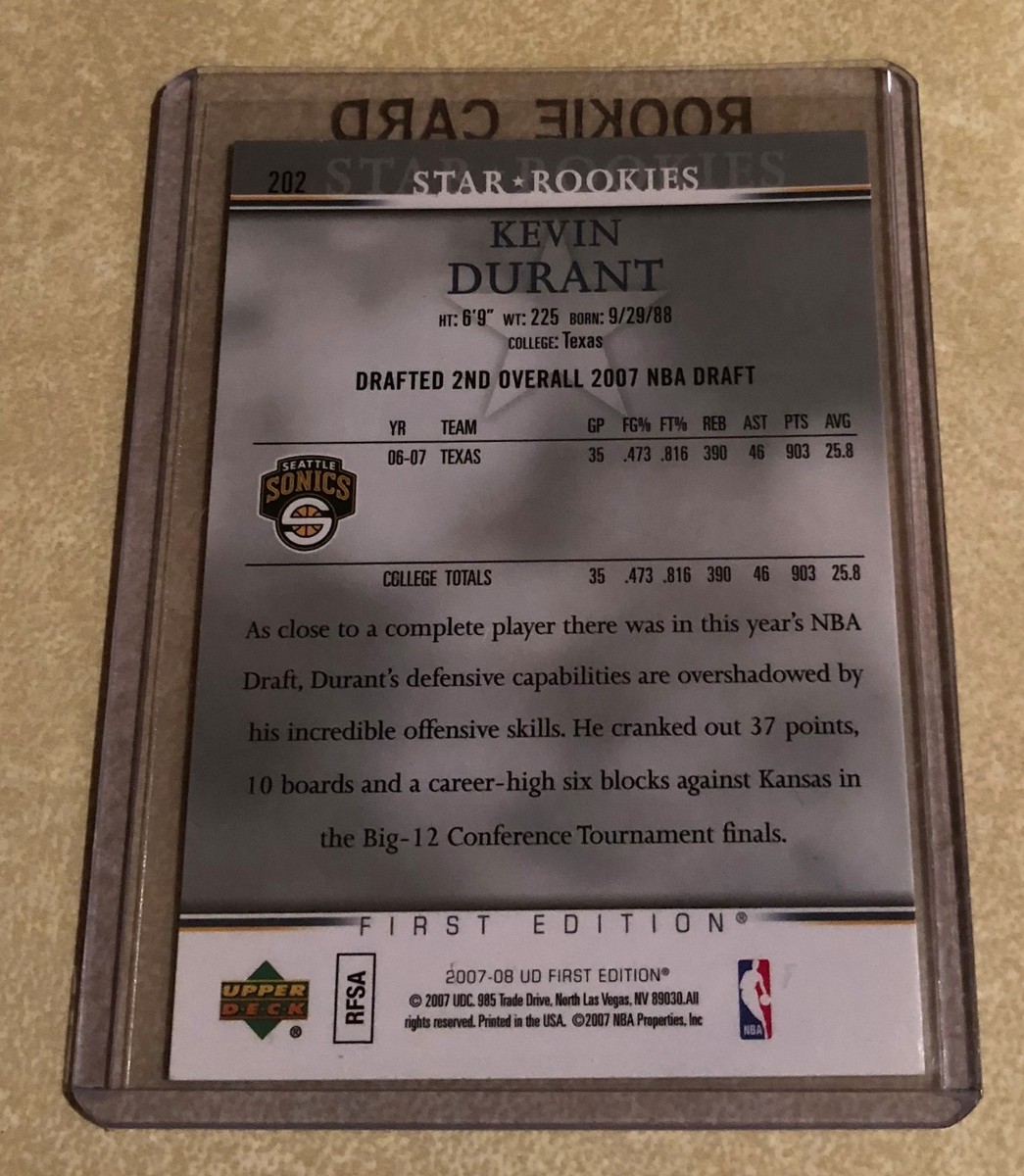 2007-08 Kevin Durant Upper Deck First Edition Rookie RC#202 | eBay