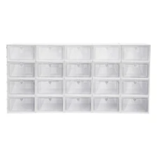 20pcs Stackable Shoe Storage Box Durable Plastic Sneaker Display Case Organizer