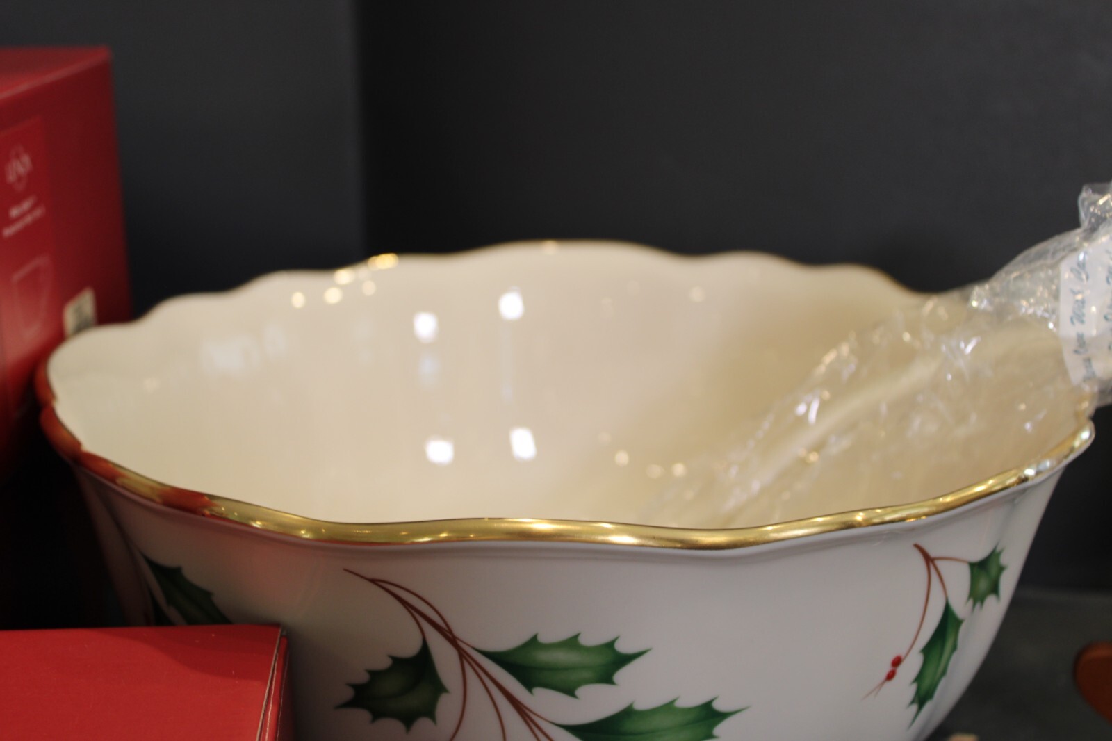 LENOX HOLIDAY PUNCH BOWL W/ LABLE AND 12 CUPS eBay