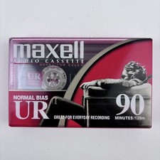 Maxell UR 90 Minute Blank Audio Cassette Tapes Normal Bias NEW SEALED