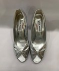 Fair Condition Steve Madden Leather Silver "Attire" Pumps SlipOns Size 5.5 — photo 1