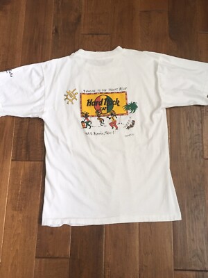 Vintage 90s Hard Rock Cafe T-Shirt Jamaica   We Be Jammin, Mon!  Reggae L