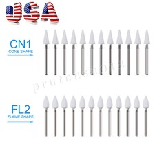 Dental White Stones Polishing FG burs Flame Cone shape Arkansas Stone 12pc/Box